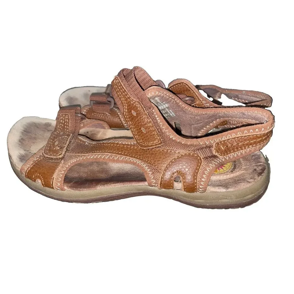 Earth Spirit Sport Gelron 2000 Brown Leather Sandals Mens Size 8 Adjustable